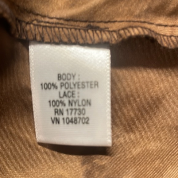 Y2K Xhilaration slip dress lace sequins beads embellished brown Adjustable XL - Picture 11 of 13